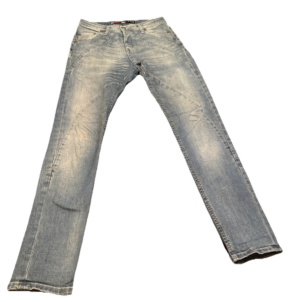 PLEASE Italy Women's Light Wash Skinny Slim Jeans Stretch Denim – XS‎ Button Fly